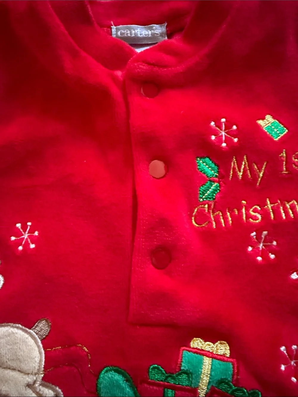 Carter's Red Green Christmas Baby Pajama Sleeper